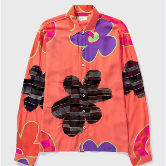 ERL Floral Oversized Shirt UNISEX Medium - Picture 3 of 10